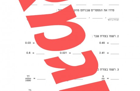 מהות מספרים עשרוניים